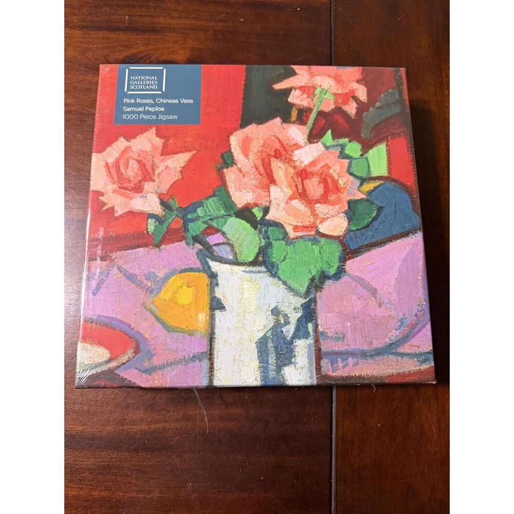 Flame Tree Publishing "Pink Roses, Chinese Vase" Samuel Peploe 1000pc puzzle